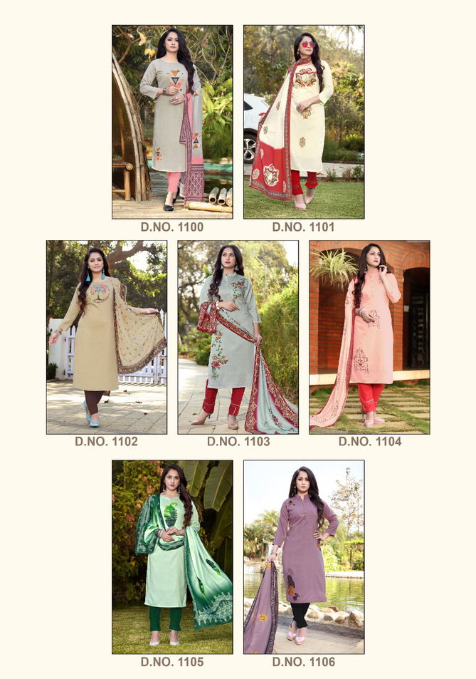 JHALA IMPEX REXY Latest Fancy Designer Festive Wear Mashlin Silk Heavy Digital Print Kurtis With Dupatta Collection